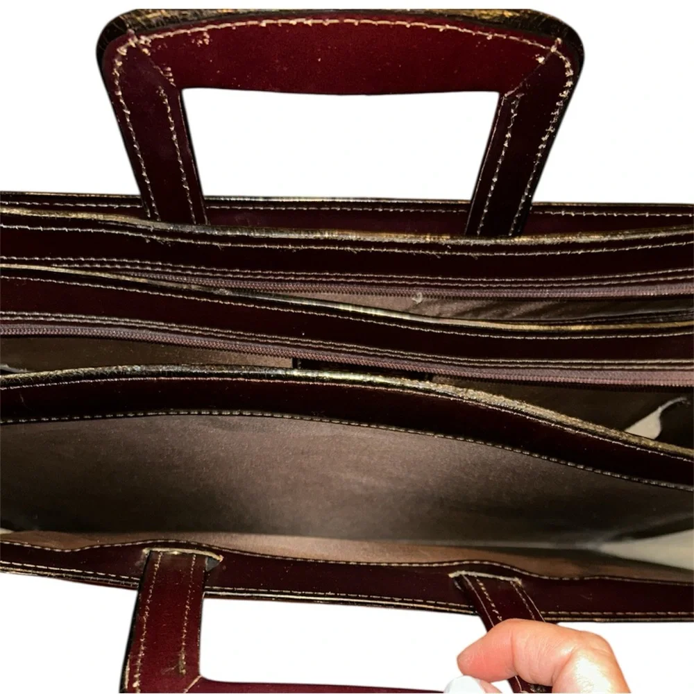 RKS Vintage Attache Briefcase Work Bag Leather Multi Compartments Messenger